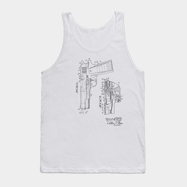 Firearm Gun Vintage Patent Hand Drawing Tank Top by TheYoungDesigns